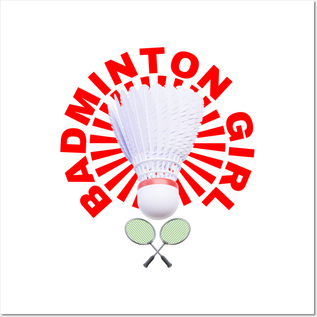 Badminton Girl - Badminton Player Wall Art by Millusti